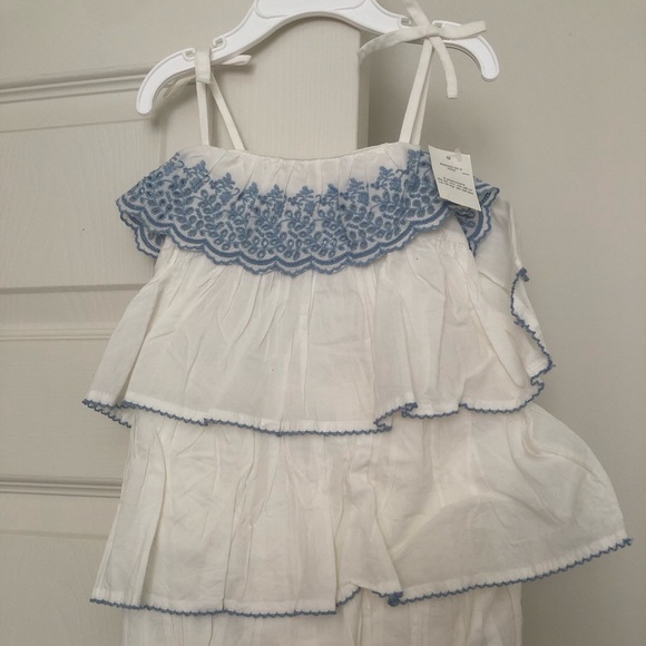 NWT Baby Gap 2 years white with blue dress - Picture 1 of 3